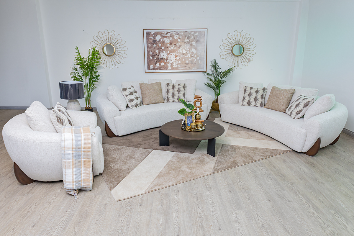 ALINAH 8 Seater Fabric Sofa (3+3+1+1)