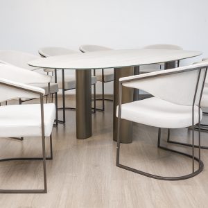 GREECE 2.3m Dining Table + 8 Almeira Chairs