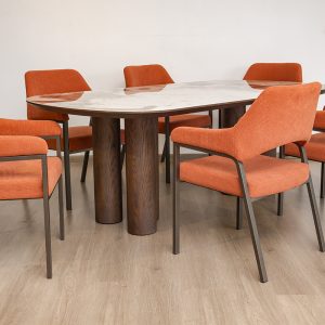 ENZO 2.1m Dining Table + 6 Morgan Chairs
