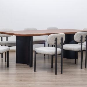 DIANNE Dining Table + 8 Plum Chairs