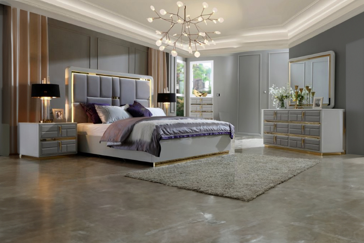 FEZ King Bed + 2 Nightstands